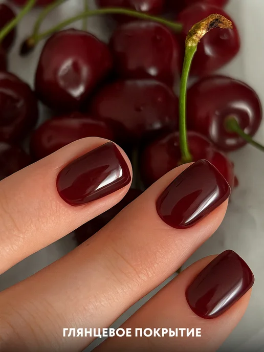 MIAMITATS Накладные ногти короткие Gloss Marsala, красный, фото 6