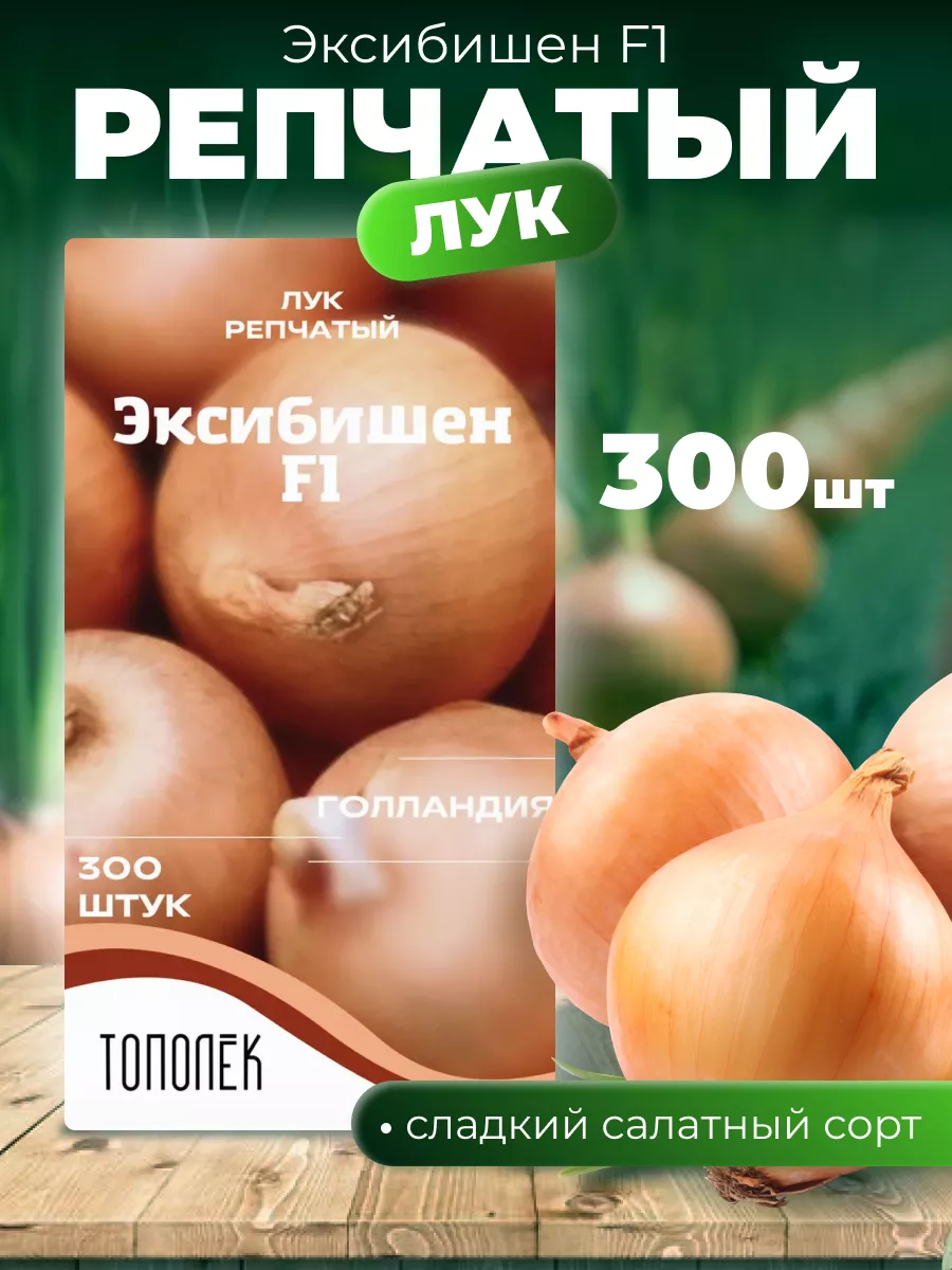 Лук репчатый Эксибишен 300 семян Тополек 18074946 купить за 131 ₽ в  интернет-магазине Wildberries