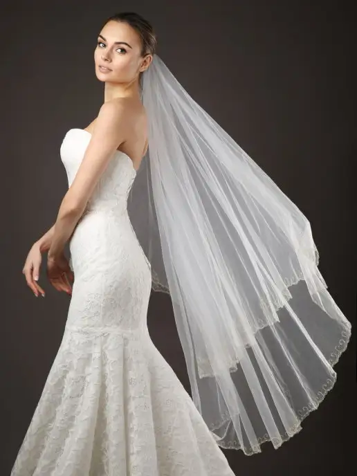 Elena Chezelle Фата свадебная с вышивкой, 3х3,5 м, 3x3.5 м, 3,5 м