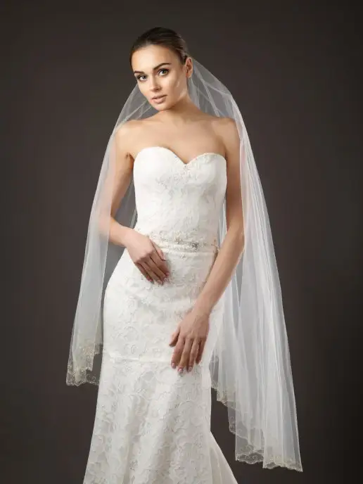 Elena Chezelle Фата свадебная с вышивкой, 3х3,5 м, 3x3.5 м, 3,5 м, фото 2