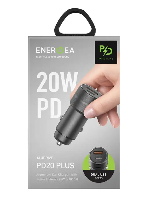 Energea Зарядка в прикуриватель USB-C PD20 +USB-A, вариант, фото 6