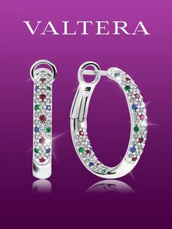 Серьги конго серебро 925 кольца серебряные с камнями VALTERA 18104645 купить за 3 618 ₽ в интернет‑магазине Wildberries