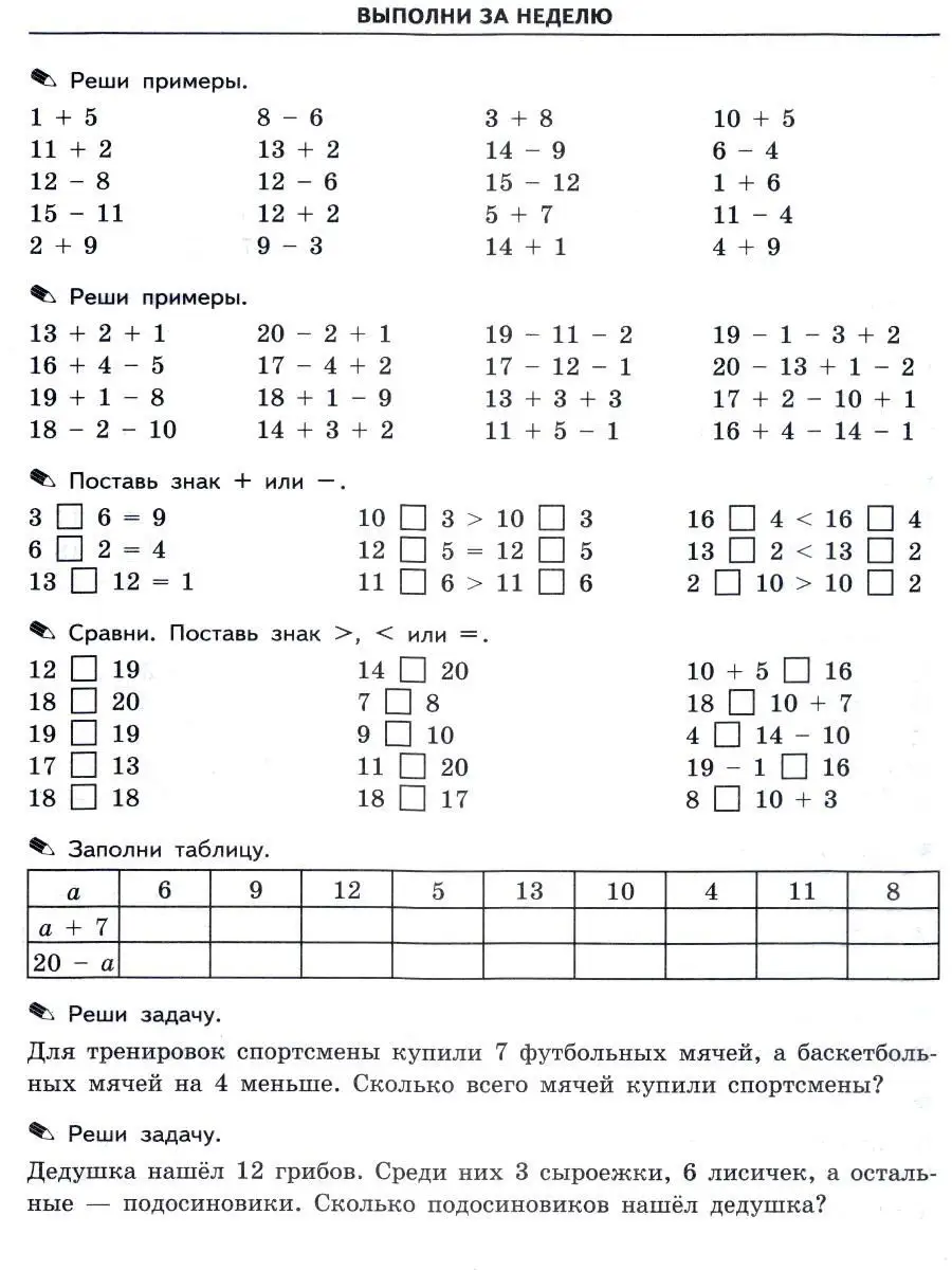 Тренировочные примеры по математике.Задания для повторения и закрепления. 1  класс. Фгос. Экзамен 18108556 купить в интернет-магазине Wildberries