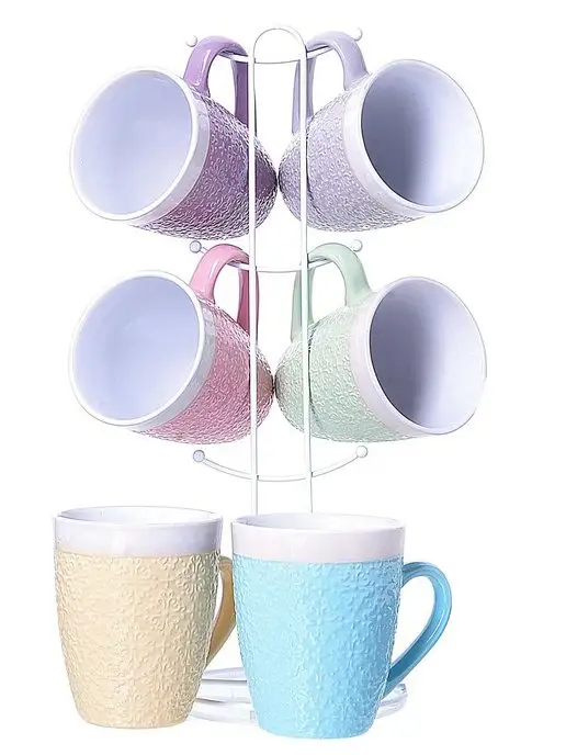 Набор кружек 7 предметов на подставке - фото 1