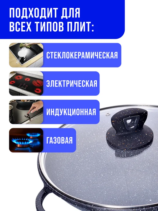 Кастрюля толстостенная антипригарная с крышкой 3,5 л - фото 7