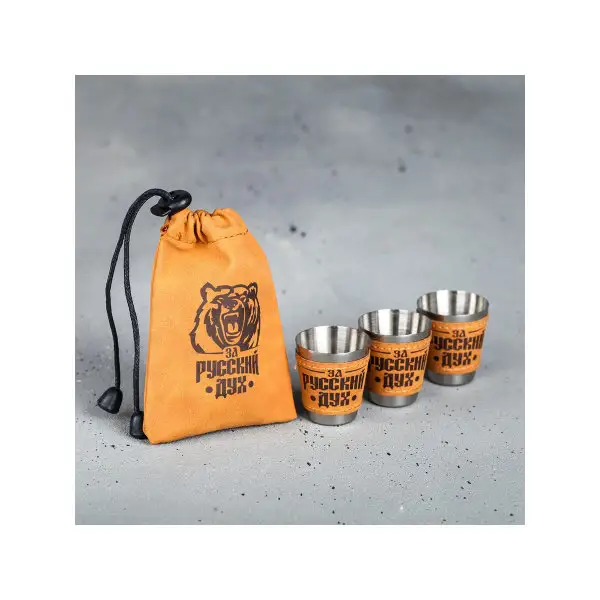 Подарок ко дню рождения мужчине парню мужу Набор стопок За русский дух, 30 мл, 3 шт.