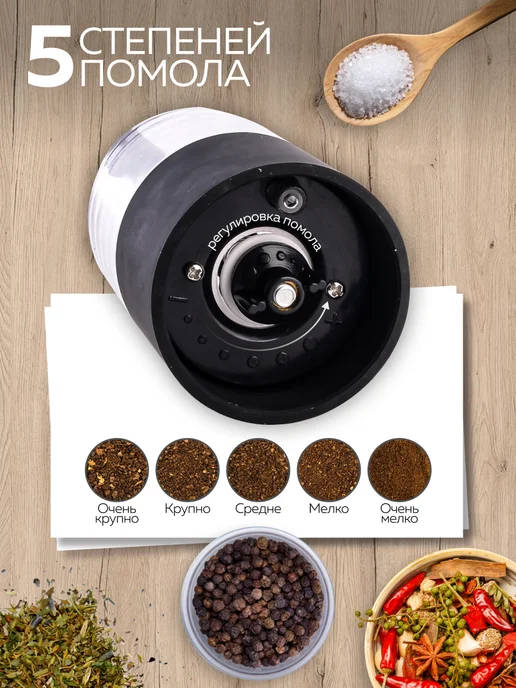 Мельница для специй ручная механическая - фото 3