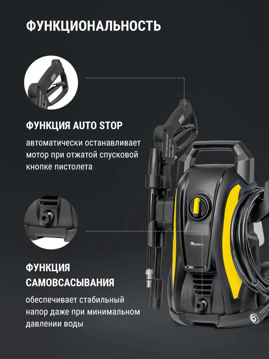 Мойка высокого давления KHPW 1900FSP минимойка KOLNER 18145821 купить в  интернет-магазине Wildberries