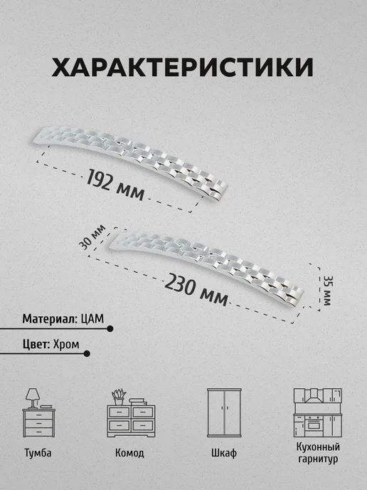 Kerron Комплект из 2 шт. ручка-скоба, 192 мм, 2 шт, фото 2