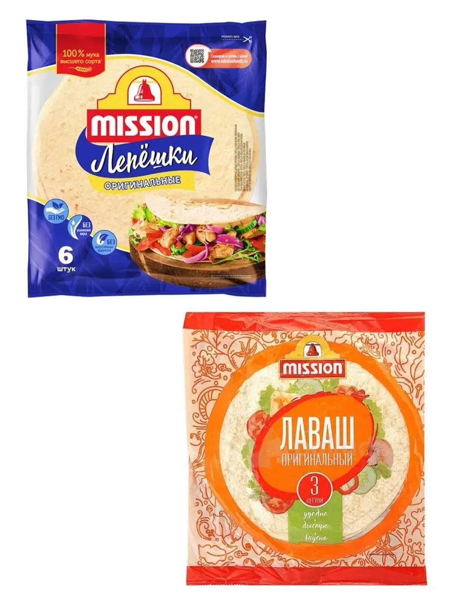 Пшеничные лепешки, Mission super soft Original, 250 г., Лаваш Оригинальный,  270 г., набор MISSION 18155308 купить в интернет-магазине Wildberries