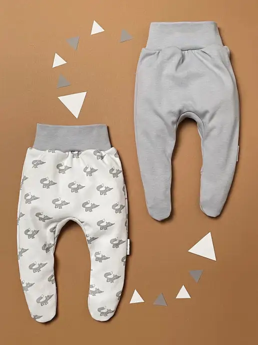 Little Fox Ползунки для новорожденных детские брюки, белый