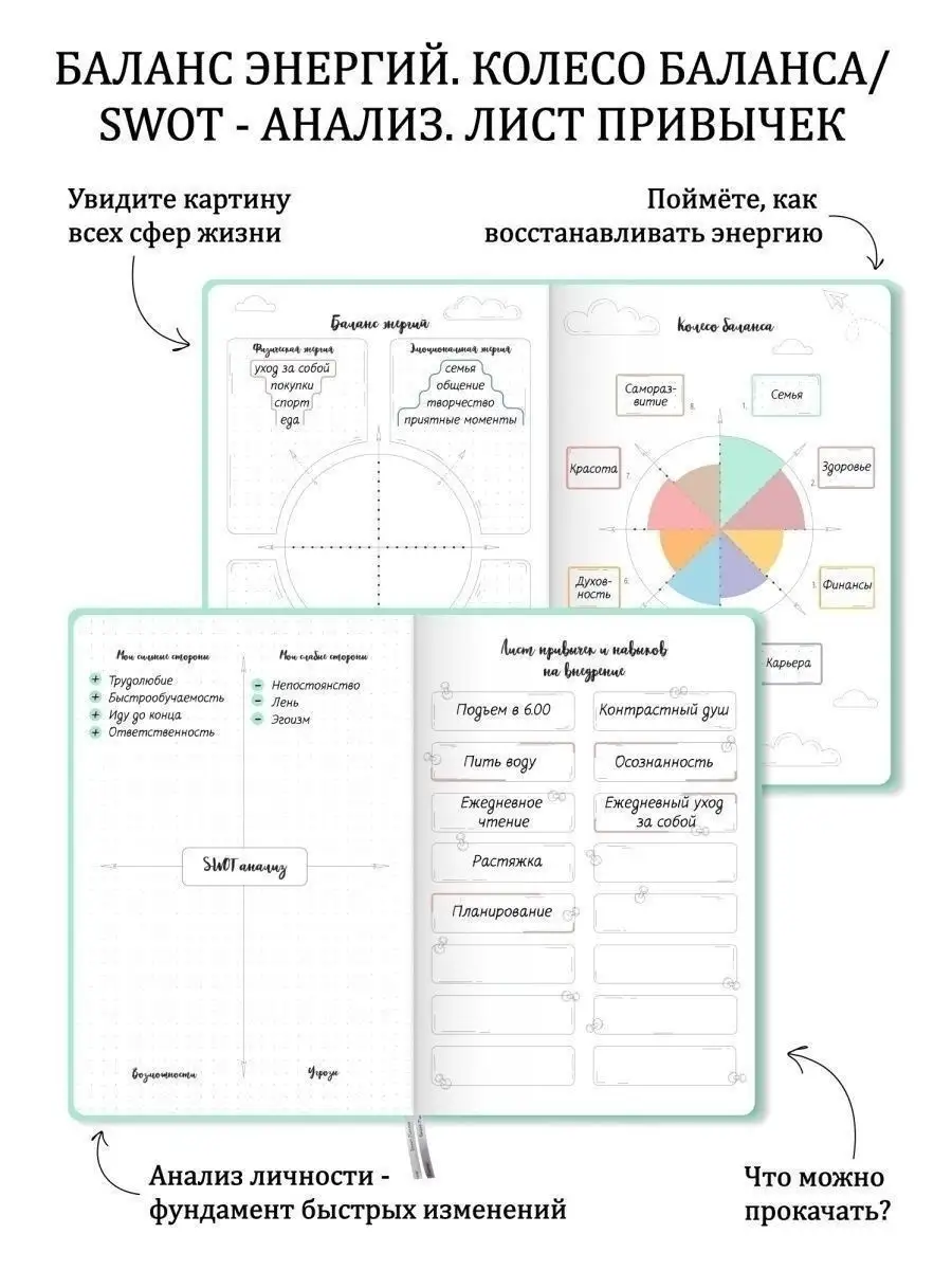 Ежедневник недатированный планер Smart-planner 18210016 купить в  интернет-магазине Wildberries