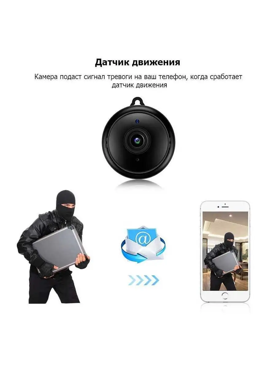 Беспроводная мини ip-камера Видеоняня WiFi smart camera FixLike 18218102  купить в интернет-магазине Wildberries