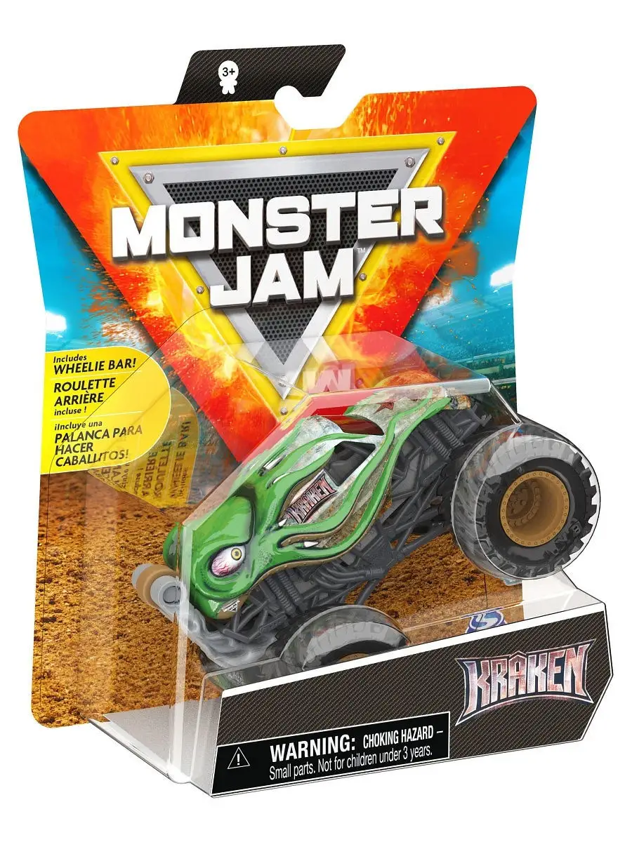 Монстр Джем базовая машинка 1:64 Kraken Monster Jam 18230134 купить в  интернет-магазине Wildberries