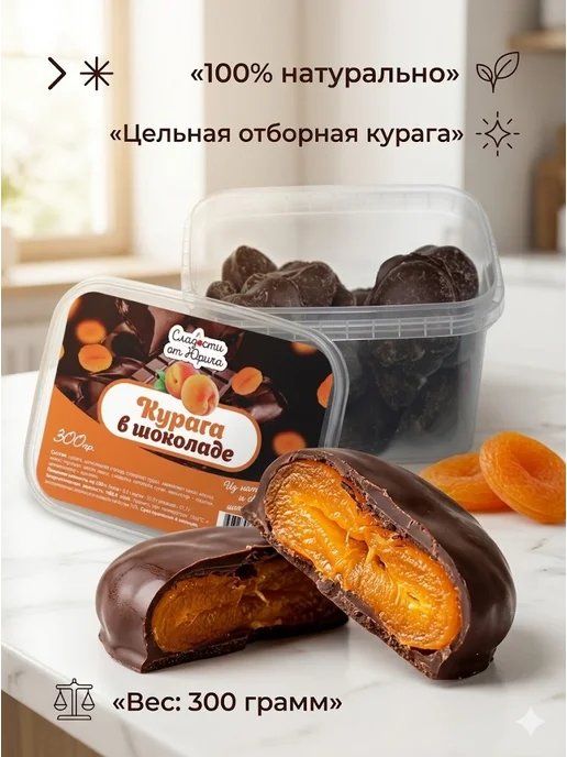 Сладости от Юрича Изюм в шоколаде, Курага