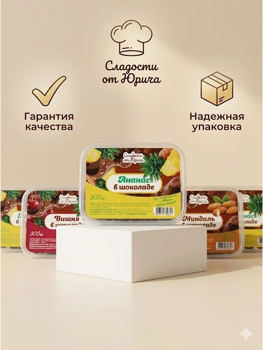 Сладости от Юрича Изюм в шоколаде, Ананас, фото 8
