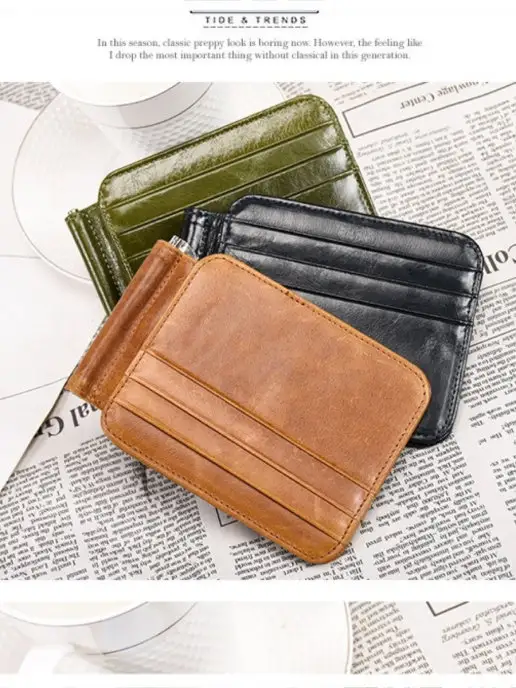 EZCASE Кошелек-зажим для денег "Fotis" из натуральной кожи, желтый, фото 7
