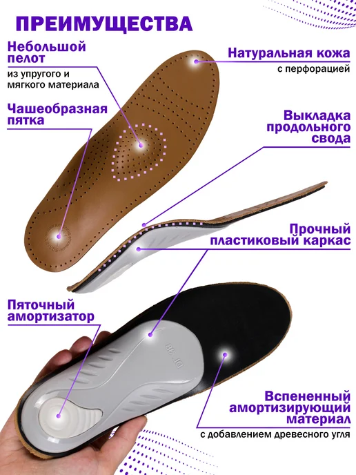 Trives Стельки ортопедические от плоскостопия, коричневый, фото 4