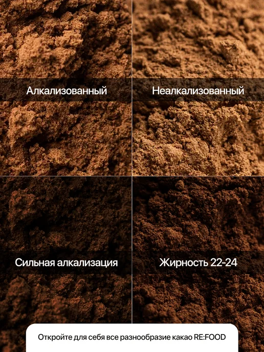 RE:FOOD Какао - порошок алкализованный 250 грамм PREMIUM, вариант, фото 2