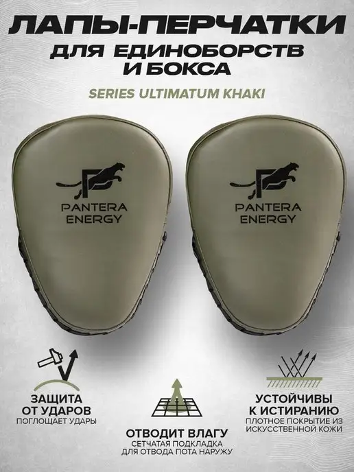 PANTERA ENERGY Лапы боксерские для отработки ударов, серый