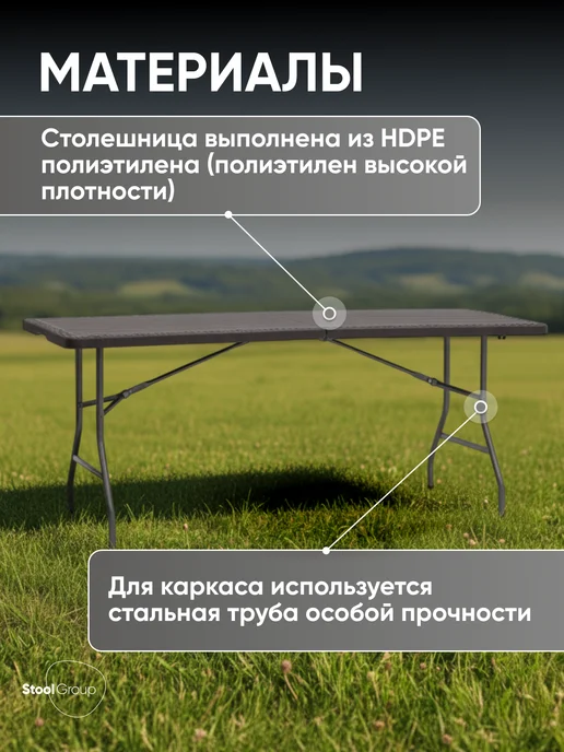 STOOL GROUP Складной туристический стол для дачи и сада Кейт, коричневый, фото 2