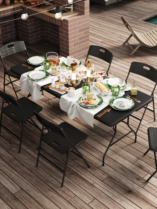 STOOL GROUP Складной туристический стол для дачи и сада Кейт, коричневый, фото 7