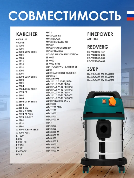 EUROCLEAN Предфильтр для пылесосов KARCHER WD3 1 шт, 1 шт, фото 6