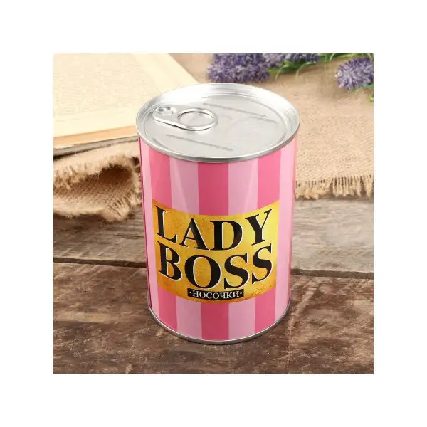 Сувенир банка «Lady boss» внутри: женские носки 10*7,3*7,3 см