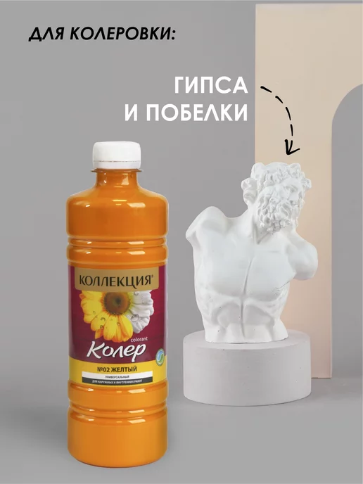 Коллекция Декор Универсальная колеровочная паста Желтый 100мл, 450 мл, фото 3