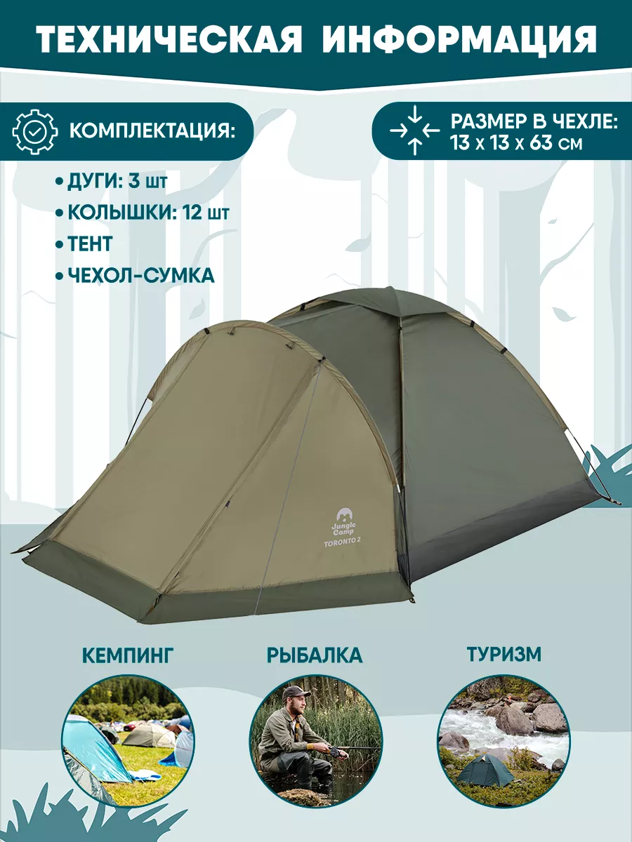 Палатка 3х-местная, туристическая, кемпинговая, походная Jungle Camp  18442887 купить за 3 527 ₽ в интернет-магазине Wildberries