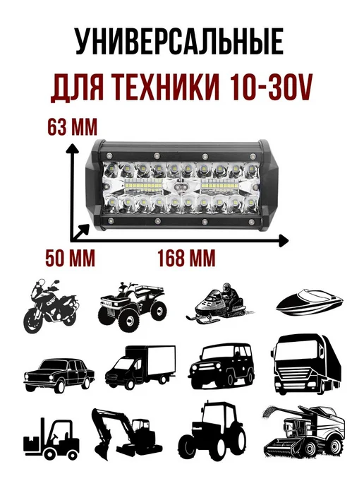 LEDNOVA Фара балка светодиодная 120w 17см 12в 24в LED ПТФ доп света, 120 Вт, фото 2