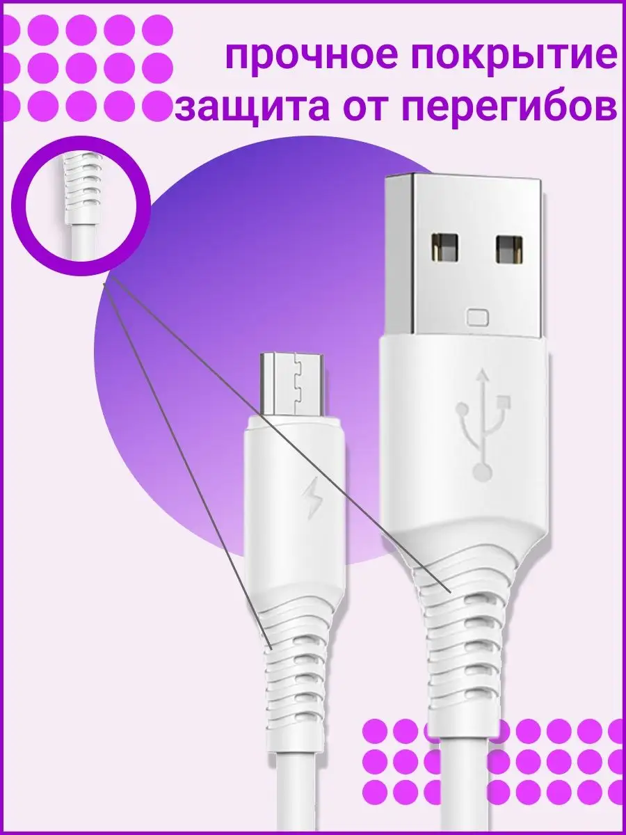 Провод для зарядки Android Micro USB Территория зарядки 18467799 купить за  270 ₽ в интернет-магазине Wildberries