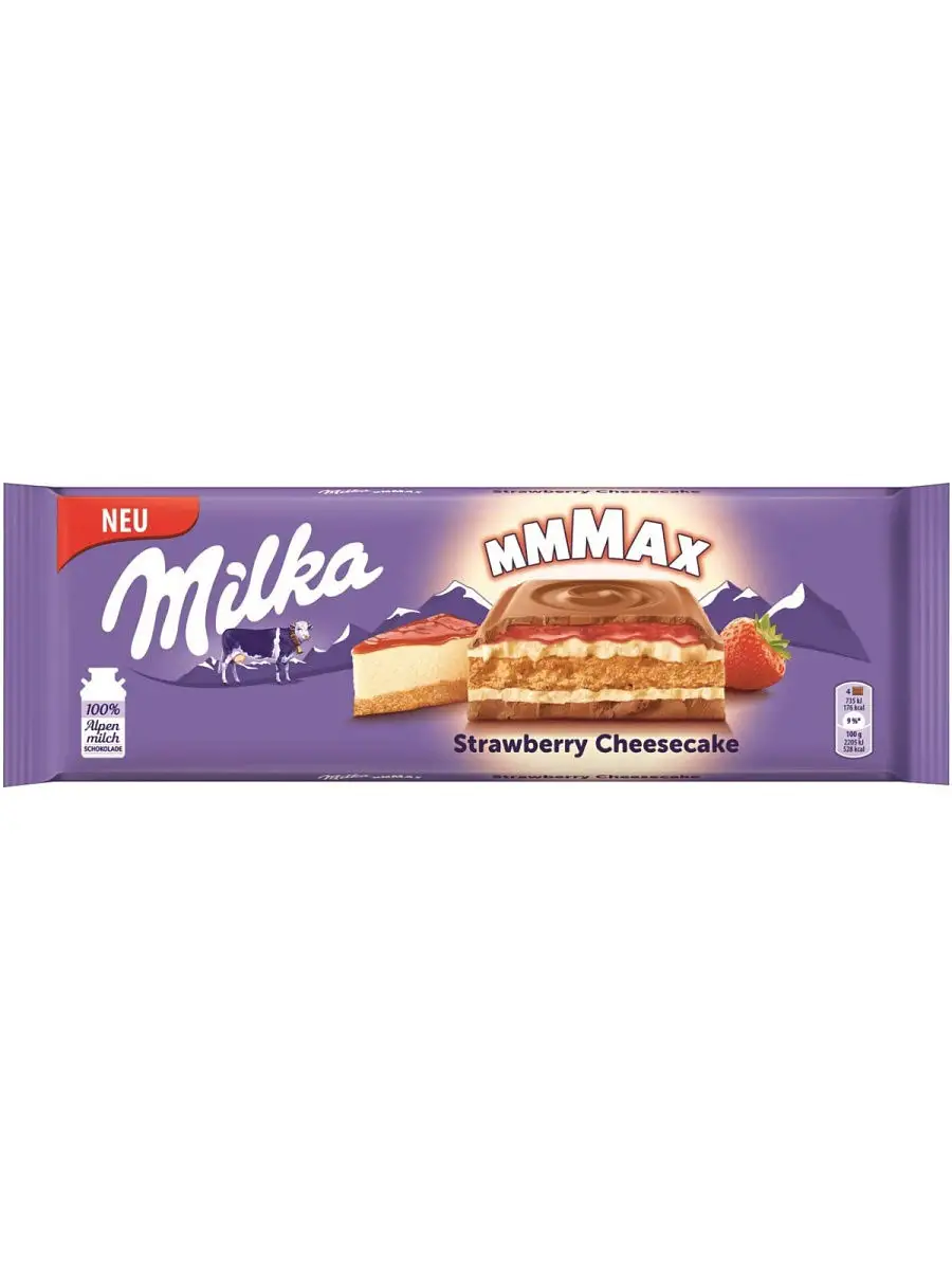 Шоколад Милка с начинкой со вкусом клубники и чизкейка 300гр Milka 18471274  купить в интернет-магазине Wildberries