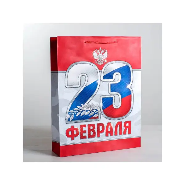 Пакет ламинированный вертикальный 23 февраля! MS 18 х 23 х 8