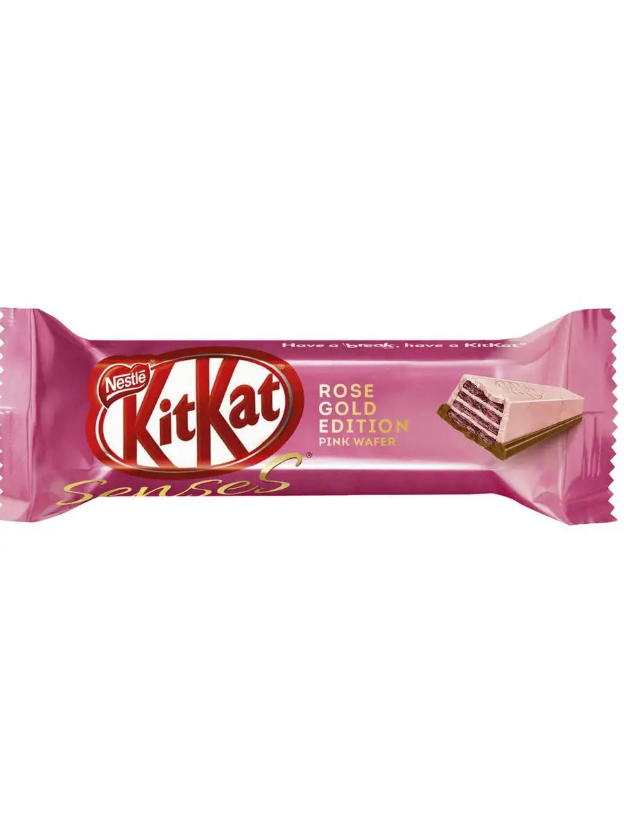 KITKAT SENSES ROSE GOLD Белый шоколад со вкусом клубники и молочный шоколад  с хрустящей вафлей 116г Kitkat 18483879 купить в интернет-магазине  Wildberries