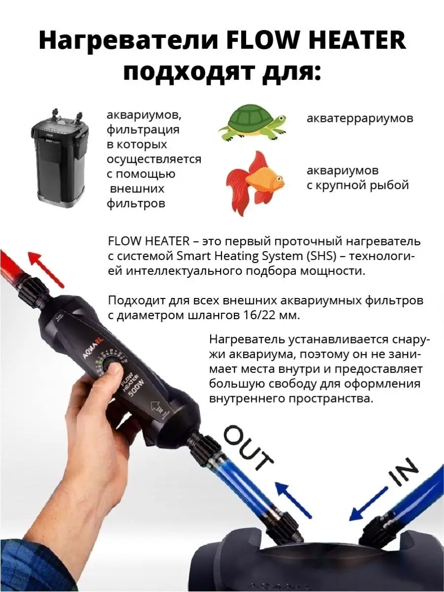 нагреватель для аквариума FLOW HEATER 300 Вт проточный AQUAEL 18504953  купить в интернет-магазине Wildberries