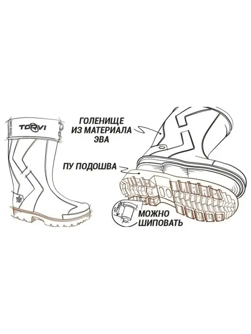 Torvi Сапоги из ЭВА с подошвой П У, с меховым вкладышем, без шипов, зеленый, фото 4