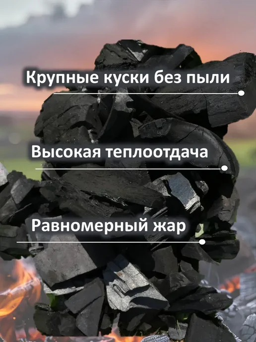 АДИС Уголь для мангала грабовый 2 кг. в полиэтиленовом пакете, 2 кг, фото 2
