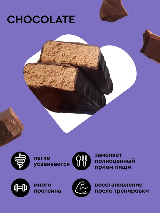 Proteinrex Протеиновые батончики без сахара, шоколад, STRONG 12 шт, 12 шт, фото 3