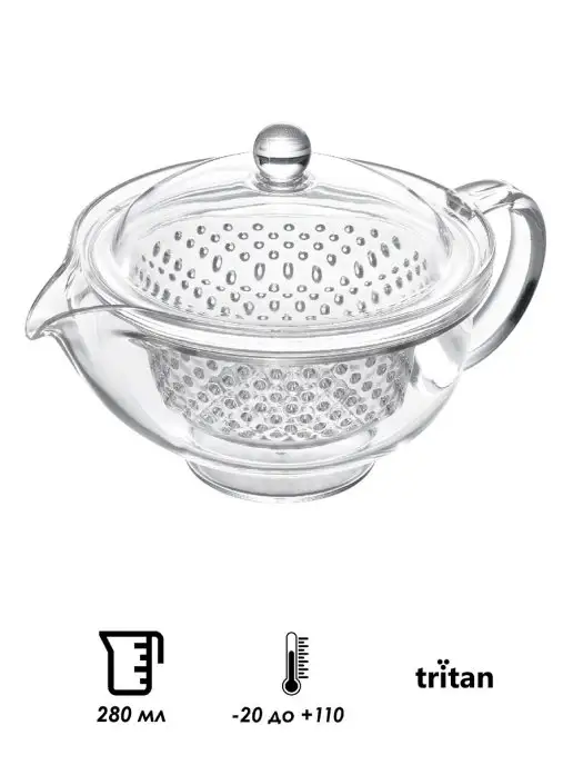 AKEBONO Чайник заварочный с ситечком 280 мл 15х10,6х10 см, 15x10.6x10 см, 280 мл, фото 5