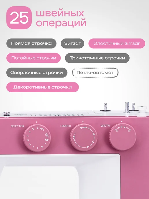 janome Швейная машина 1522 PG, розовый, фото 3