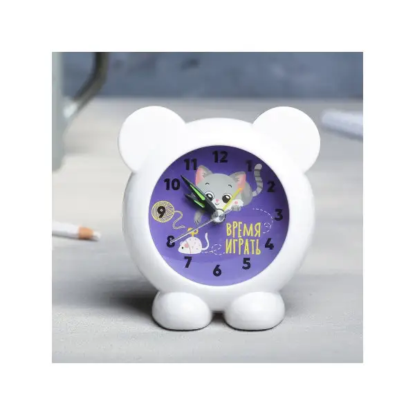 Подарок на день рождения Маме Женщине девушке Будильник с ушками 'Время играть' 9х10.5 см