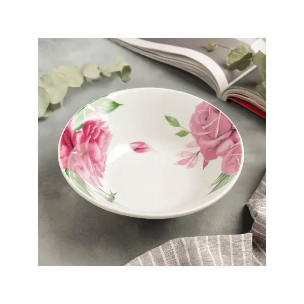Салатник 'Розы и пионы', 0,6 л, 17х17х5 см