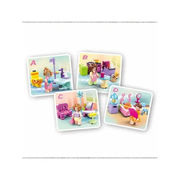 Конструктор блочный развивающий Розовая мечта Конструктор