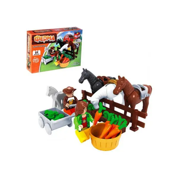 Конструктор Ферма/"Конюшня"/89 деталей/От 6 лет