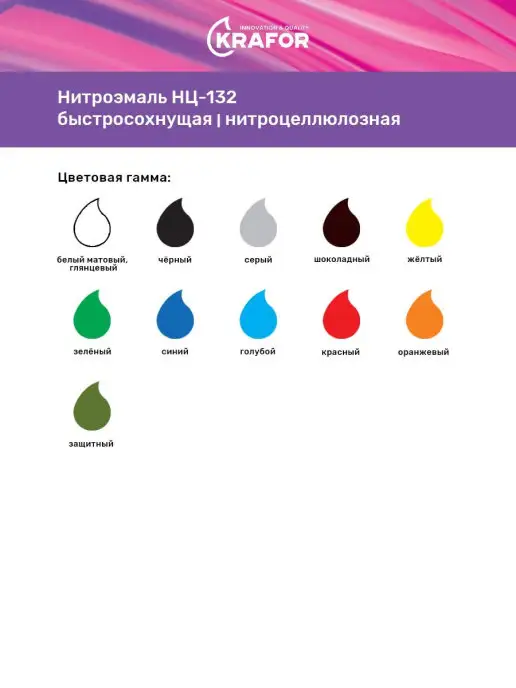 KRAFOR Нитроэмаль НЦ-132 быстросохнущая, 0,7 кг, 700 г, фото 3