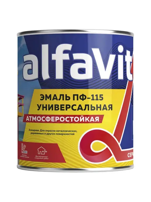 KRAFOR Эмаль ПФ-115 Alfavit серия Альфа, 2,7 кг, красная, 2,7 кг, фото 2