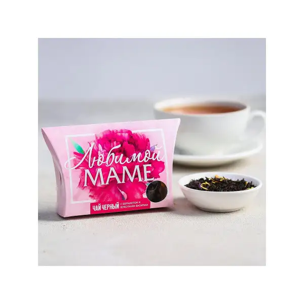 Подарок на день рождения Маме Женщине Чай чёрный Любимой маме, бергамот и лепестки василька, 20г