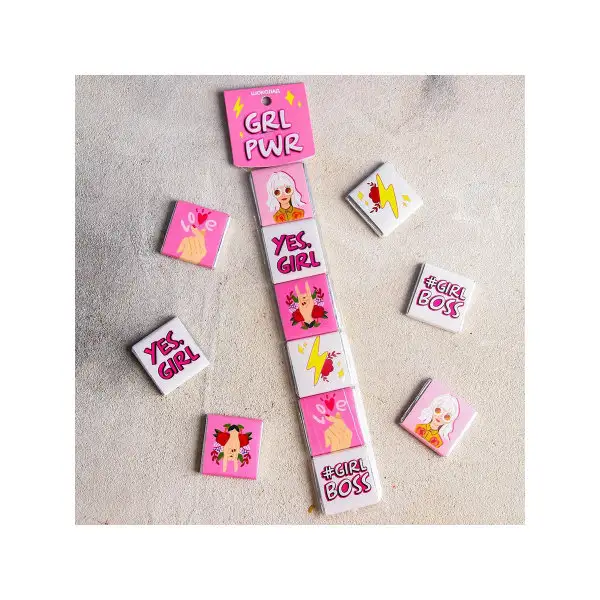 Подарок на день рождения Маме Женщине девушке Молочный шоколад Girl PWR, 5 гх6 шт.