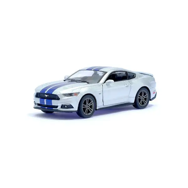 Машина металлическая Ford Mustang GT, 1:38, открываются двери, инерция, цвет серебристый